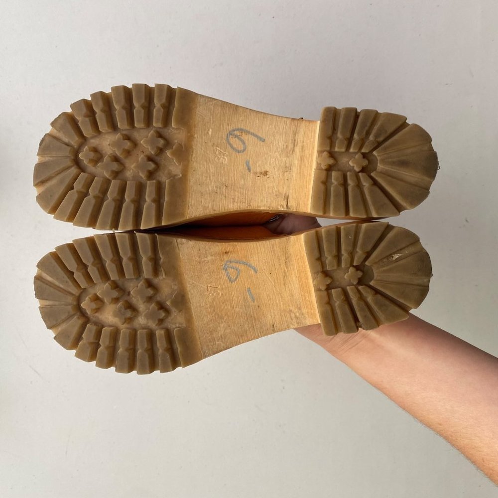 Swedish Hasbeens Ann Sandals Clogs Shoes Brown Tan - Picture 5 of 12
